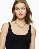 Lexington Chain Necklace in Sterling Silver with 18K Yellow Gold, 9.8mm